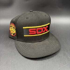 Chicago White Sox New Era 59FIFTY Comiskey Park 75 Years Hat Cap 7 3/8 Red Gold